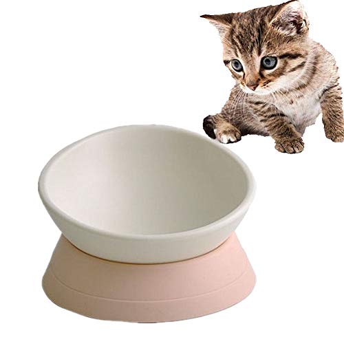 Futternapf Katze Katzen Napfset Hundenäpfe rutschfest Hundeschalen Und -schüsseln Plastik Hundenäpfe Gekippte Hundenapf rutschfeste Cat Bowl White von BENHAI