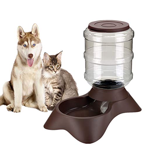 Futterspender Katze Trockenfutter Futterspender Katze Haustierfutterbehälter Hundenahrungsmittelschüssel Food & Water Feeder Set Brown,Food Feeder von BENHAI