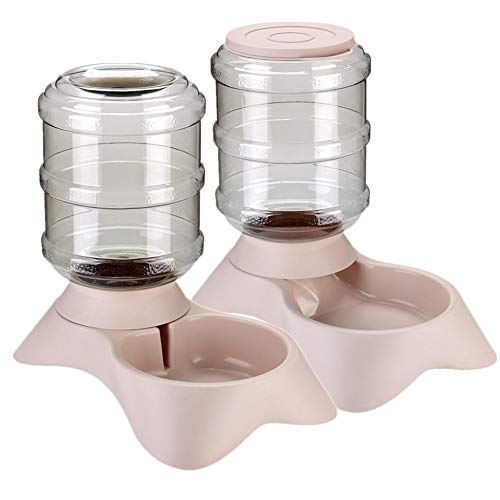 Futterspender Katze Trockenfutter Futterspender Katze Haustierfutterbehälter Hundenahrungsmittelschüssel Food & Water Feeder Set pink,Feeder Set von BENHAI