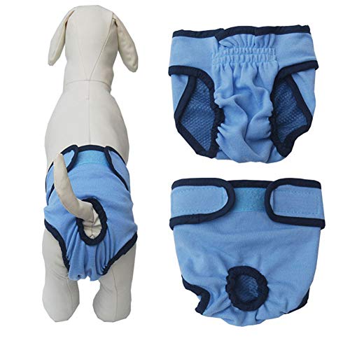 Hundewindeln FüR HüNdinnen Inkontinenz Hundewindeln FüR HüNdinnen Windeln für Rüden Hunde Periode Hosen Hundesaison Hosen Windel Hündin Blue,XL von BENHAI