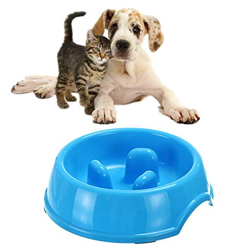 Katzennapf Antischlingnapf Hunde Labyrinth interaktive Katze Schüssel Katzen Puzzle Feeder Spaß, der Hundenapf herumsucht Blue von BENHAI