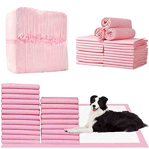 Beone Haustier-Pads, super saugfähige Hundewindel, Hundetraining, gesunde Einweg-Windelmatte für Hunde und Katzen, hält gesund sauber, nasse Matte (verdicktes Pink, 60 x 90 cm, 25 Stück) von BEONE