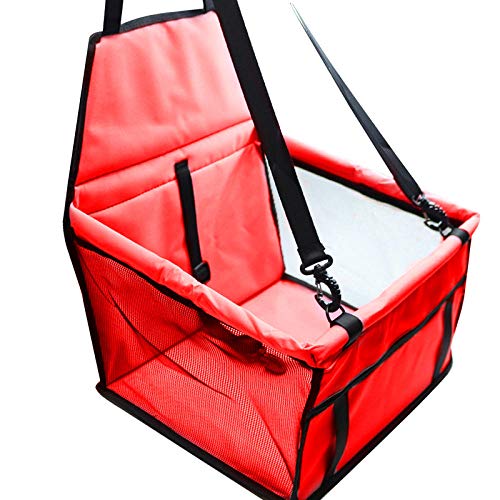 BEPM Hund Autositz Hund Auto Rickbank Hund Autoschondecke Travel Dog Autositzbezug Klappbare Hängematte Pet Carriers Bag Tragen Von Katzen Hunde Transport Protector Transport In Perro-Rot von BEPM