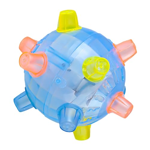 BERAC Hüpfball für Haustiere, LED-Spring-Aktivierungsball, leuchtende Musik, Haustierball, Welpen, blinkende Kugel für Welpen, Hunde, Katzen, Spiel- und Laufspaß (Rosa, Blau) von BERAC