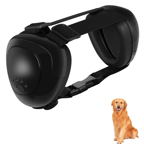 BERGWERK Hunde Ohrschützer für Gehörschutz, 29dB NRR Hundeohrschützer für Lärmschutz Noise Cancelling Kopfhörer (Schwarz-XL) von BERGWERK