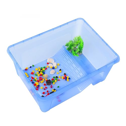 BERO Haushalt Schildkröte Tank Wohnzimmer ökologische Tank Fütterung Box Schildkröte Box Schildkröte Box Zuchtbecken kleine Fische Tanks-Blue||small von BERO