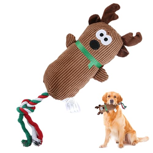 BERO Quietschendes Hundespielzeug für Hunde, Weihnachtsmotiv, Plüsch-Hundespielzeug mit Geräusch, weiches Tierspielzeug für orales Beißen, Jagen, kleine, mittelgroße und große Hunde, Welpengeschenk, von BERO