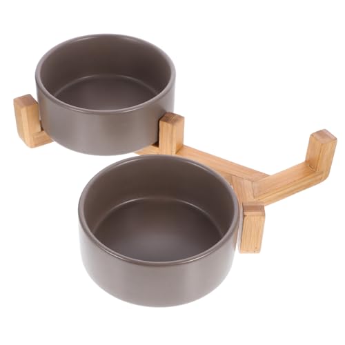 1 Satz Haustiernapf pet Bowl Dog Bowl schüssel Keramik näpfe für Katzen Haustierfutter Haustiere Hundenapf Hundefutter Futternapf für Katzen Fressnäpfe für Hunde Wasserschale Holz BESPORTBLE von BESPORTBLE