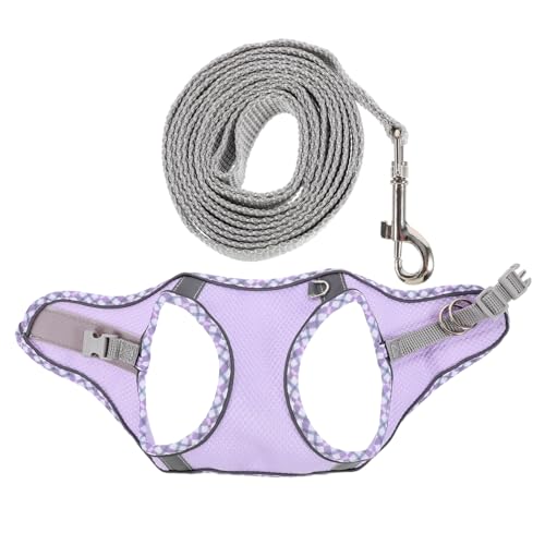 1 Satz Katzenleinenweste Hundeleine Little Pets cat Leash tragegeschirr für Hunde Dog Lead katzenklo Haustier Hund Zubehör Hundegeschirr Hund anspannen Hundeweste Polyester Violett BESPORTBLE von BESPORTBLE