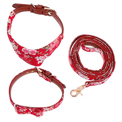 BESPORTBLE 1 Haustierleine Seil Leine Hundehalstücher Hundehalsband Leine Katze Dreieckstuch Welpenleine dreiecksschal dreieckschal Haustierhalsband mit Seil Haustierhalsband mit Leine rot von BESPORTBLE