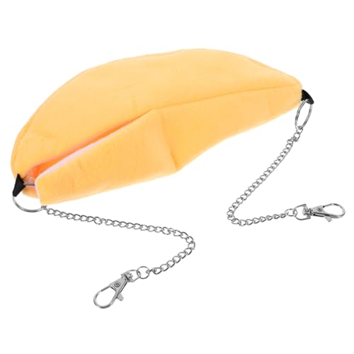 BESPORTBLE 1 STK Haustier-Hängematte Plüsch Hängematte Bananenhamster Lebensraum Kaninchen Hamster Hammock Pet Swing Bed Schaukelbett für Haustiere Hängematte mit Rattenschaukel Fussel Yellow von BESPORTBLE