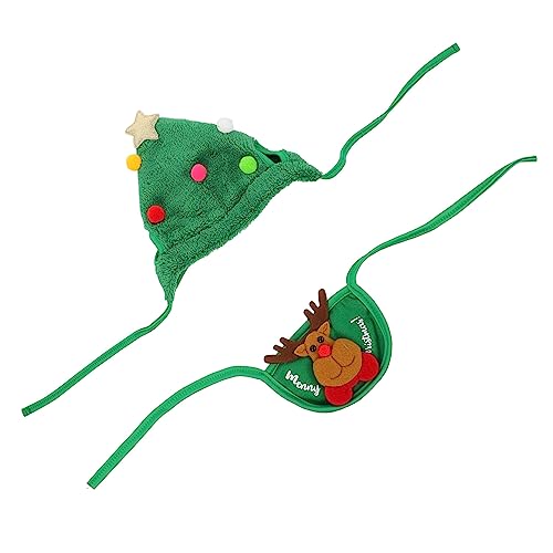 BESPORTBLE 1 Satz Haustier-weihnachtsmütze Hund Weihnachten Weihnachtshunde Hundemützen Hund Weihnachtsmütze Welpe Hundeweihnachtsmantel Weihnachtsoutfit Für Hunde Katzenhüte Green Polyester von BESPORTBLE