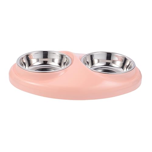 BESPORTBLE Edelstahl Dual Bowl Pet Feeder für Katzen Hunde Nassfutter Dispenser Wasser Schüssel von BESPORTBLE