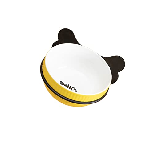 BESPORTBLE 1 Satz hängende Schale pet Supplies Dog Bowl katzenbedarf hundezubehör Katzen Wassernapf Futternapf für Katzen Welpenschale aus Keramik Katzenkäfig montierter Napf Eisen Yellow von BESPORTBLE