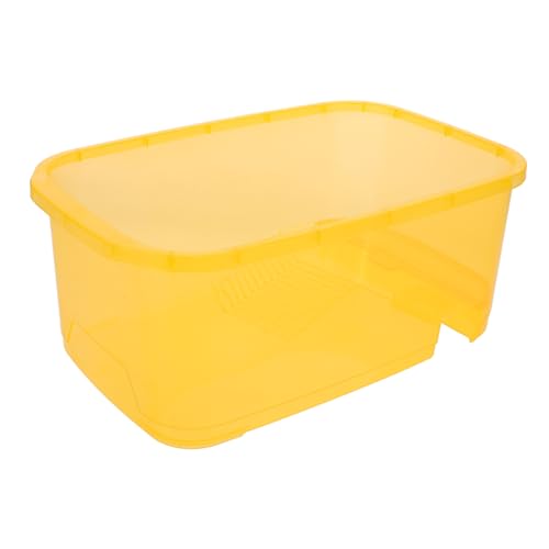 BESPORTBLE 1 Set-Box Schildkrötenbecken Aquarienbedarf Zubehör Mini-Aquarium Reptichip Kleine Fischbecken Schildkrötenhaus Transparenter Reptilienkäfig Kleintierkäfig Plastik Yellow von BESPORTBLE