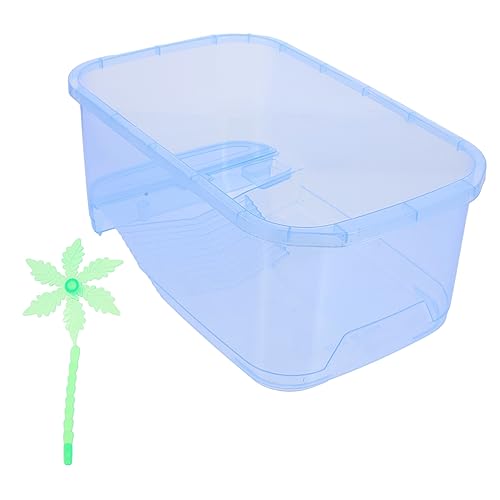 BESPORTBLE 1 Set-Box Schildkrötenbecken Klarer Behälter Reptilienbecken Brutgebiet Für Schildkröten Transportbehälter Für Fische Mini-Aquarium Kleintiertransporter Aquarium Moos Plastik Blue von BESPORTBLE