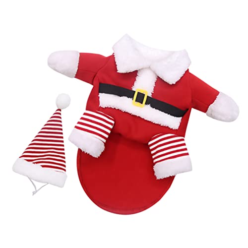 BESPORTBLE 1 Set Haustier Hund Weihnachten Biped Kleidung Set Hundekleidung Weihnachtsumhang Hundeumhang Haustierbekleidung Hund Weihnachtskostüm Hundemantel von BESPORTBLE