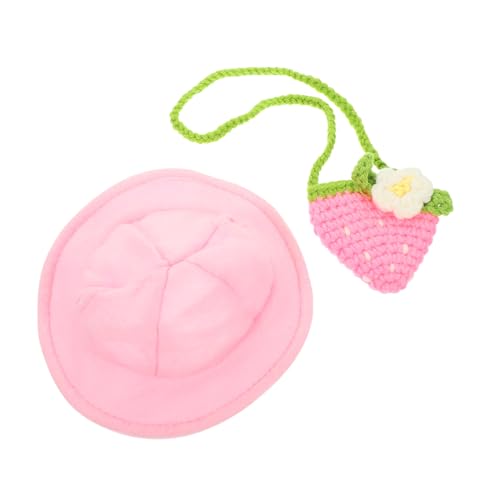 BESPORTBLE 1 Set Kaninchenzubehör Hasentaschen Hasenhaube Haustierkostümmütze Hasendekortasche Kinderspielzeug Plüschtiere Kleintiermütze Niedliches Hasenmütze Und Tasche von BESPORTBLE