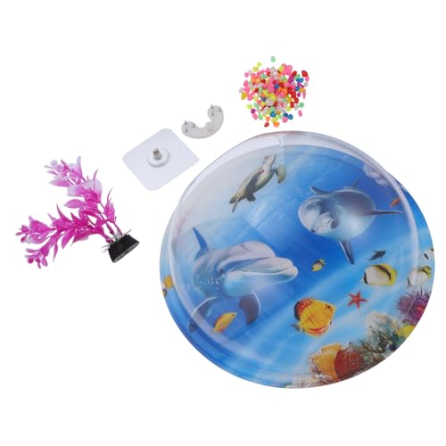 BESPORTBLE 1 Set Wandbehang Fischschale Zur Wandmontage Acryl Vase Für Blumen Oder Blumentopf Im Modernen Design Für Ihr Nano Aquarium Inklusive Praktischen Zubehör Wie Kescher Und von BESPORTBLE