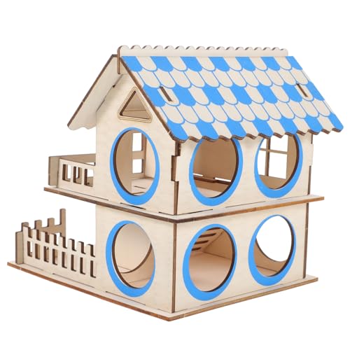 BESPORTBLE 1 Stück Hamster Doppeldeck Villa Aus Blockholz Hamsterhaus Kleines Haustier Kletterregal Haustier Hamsterhaus Villa Für Hamster Kleine Haustier Treppe Doppelschichtiges von BESPORTBLE