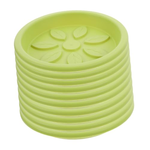 BESPORTBLE 10st Blumentopf Tablett Gartenschalen Für Pflanzen Wasserbasis Für Blumentöpfe Pflanzer Wasserschale Abtropfschalen Für Topfpflanzen Topfschalen Für Pflanzen Light Green Plastik von BESPORTBLE