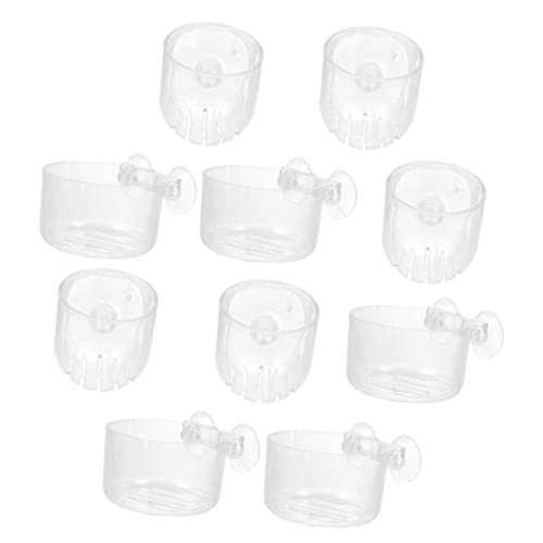 BESPORTBLE Aquarium Pflanzbecher Set 10 Stück Acryl Blumentöpfe Löcher Basis Pflanzenhalter für Süßwasseraquarien von BESPORTBLE