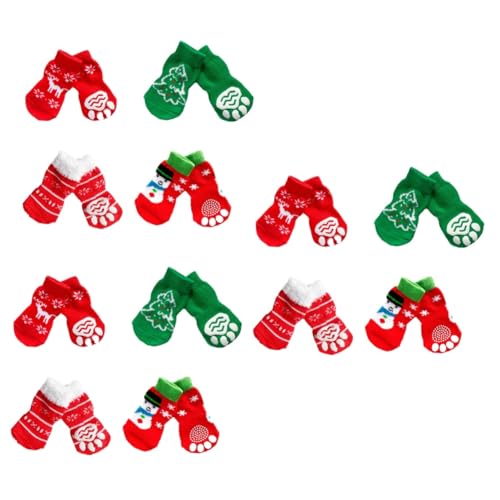 BESPORTBLE 12 Paar Hundesocken Für Weihnachten Haustiersocken Katzensocken Hundesocken Haustier Baumwollsocken von BESPORTBLE