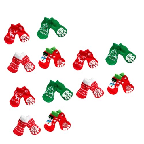 BESPORTBLE 12 Paar Hundesocken Haustier Baumwollsocken Hundesocken Weihnachts Haustiersocken Katzensocken von BESPORTBLE