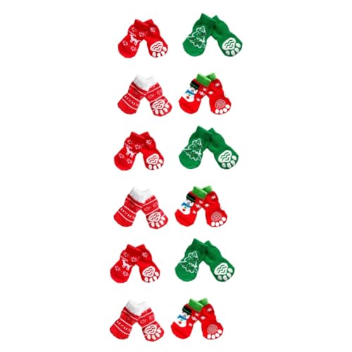 BESPORTBLE 12 Paare Hundesocken Haustier-welpen-socken Welpensocken Weihnachtssocken Haustierdekorationen Anti-rutsch-socken Für Haustiere Weihnachtshaustier Baumwollsocken Für Haustiere von BESPORTBLE