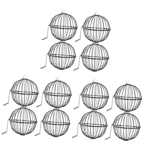 BESPORTBLE 12 STK Hamsterkäfig Chinchilla-futterball Meerschweinchenhalter Futterstelle Für Kaninchen Hasenfutter Heuspenderball Hängende Heuraufe Kaninchengras-futterball Rostfreier Stahl von BESPORTBLE