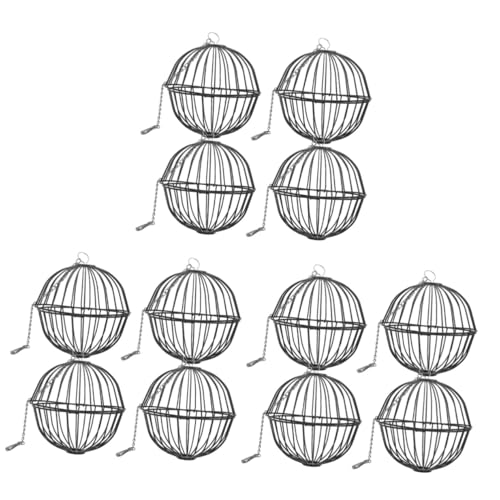 BESPORTBLE 12 STK Hamsterkäfig Kaninchengras-futterball Hasenfutter Hängende Heuraufe Heufresser Kaninchen Heuspenderball Meerschweinchenhalter Chinchilla-futterball Rostfreier Stahl von BESPORTBLE