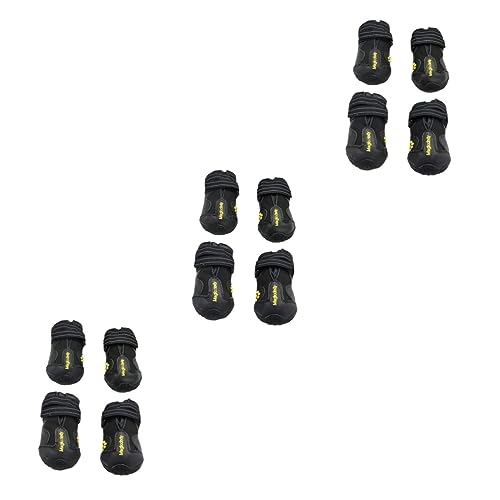 BESPORTBLE 12 STK Haustier Hundeschuhe Winter pfotenschutz für Hunde Schuhe für Hunde Dog Shoes Haustierschuhe für den Sommer Haustierschuhe für kleine Hunde Stiefel für Haustierhunde Black von BESPORTBLE