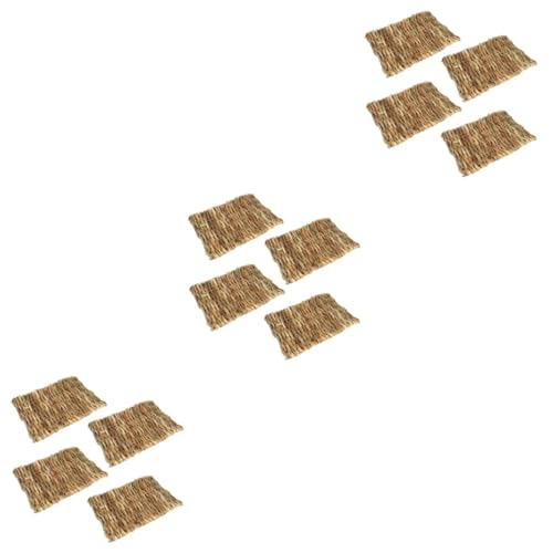 BESPORTBLE 12 STK Nest für kleine Haustiere Kaninchen Ruhematte Vogel Grasbett Einstreu für Hamsterkäfige kleines Haustier Hamster Grass Mat Hand Woven Straw Mat Netz Hamstergrasmatte Bambus von BESPORTBLE