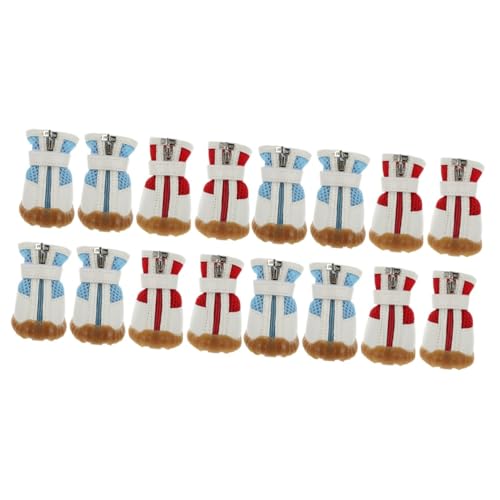 BESPORTBLE 16 STK Haustierschuhe Hundestiefel Kleine Hundeschuhe Sommer Haustier Hund Sommer Atmungsaktive Mesh-Schuhe Sommerliche Haustierstiefel Sommerschuhe Für Welpen Pfotenschutz Gummi von BESPORTBLE