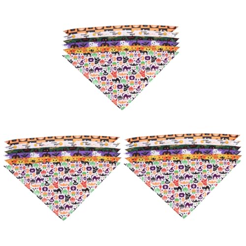 BESPORTBLE 18 STK Dreieckstuch für Haustiere Hundehalstuch mit Halloween-Muster Welpenlätzchen Die Dog Bandana Halstuch für Hunde Hundebandana-Verzierung geschmeidiges Hundelätzchen Polyester von BESPORTBLE