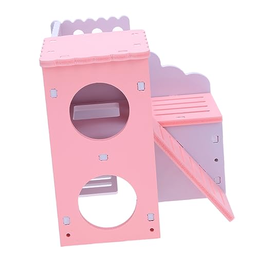 BESPORTBLE 1Stk Haustier Kabine hamsterbett Hamster Spielzeug Hamster-Übungsspielzeug kleines Tier Spielset aus Holz Spielzeuge Hamsternest Hamsterkäfig Klettern Meerschweinchen Rennmaus Rosa von BESPORTBLE