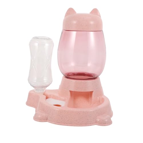 BESPORTBLE 1Stk Katzenfutter Selbstfütterer für Katzen Wasserspender für Hunde praktischer Katzennapf pet Feeder Katzen wasserspender Hundespender Wasserspender für Haustiere Plastik Rosa von BESPORTBLE