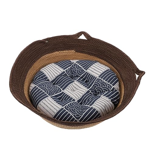 BESPORTBLE 1Stk Katzennest haustierbett pet Bed Katzen Bett katzenbettchen für Haustiere kleines hundebett gestrickte Katze Sommerkühlnest kühlendes Haustiernest Rattan Coffee von BESPORTBLE