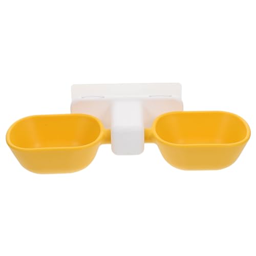 BESPORTBLE 1Stk Schüssel zum Aufhängen für Haustiere Reptilien-Wassernapf Hasenfutternapf Hundefutter pet Feeder pet Food Container Doppelschüssel für Haustiere Kätzchen-Feeder Plastik Yellow von BESPORTBLE