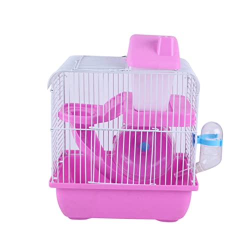 BESPORTBLE 1Stk Hamsterkäfig Hamsterhaus Hamsterträger Hamster käfig Hamster cage Reisezubehör Villenkäfig für kleine Haustiere Haustierkäfig kleiner Hamster Haustierhaus Rennmaus reisen Rosa von BESPORTBLE