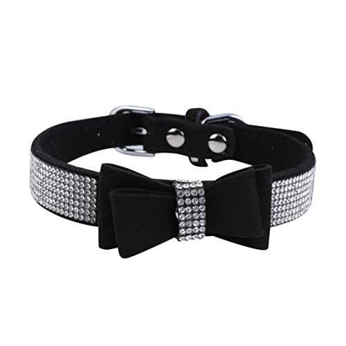 BESPORTBLE 1stk Hot Diamond Hundehalsband Für Hunde Welpe Werfen Katzenfliege Bögen Kleines Hundehalsband Kragen Air-Tag-Hund Fliege Für Hunde Hundemarken Für Hundekette Black von BESPORTBLE