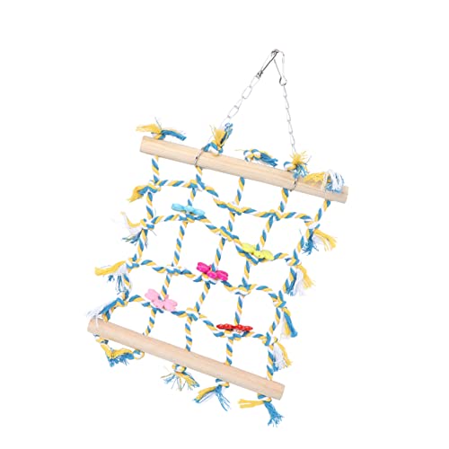 BESPORTBLE 1stk Kletternetz Für Papageien Vogelkäfige Für Nymphensittiche Papageienkäfig Hängeschaukel Frettchen Bett Kletterspielzeug Für Vögel Spielzeuge Massivholz Hölzern Kletterleiter von BESPORTBLE