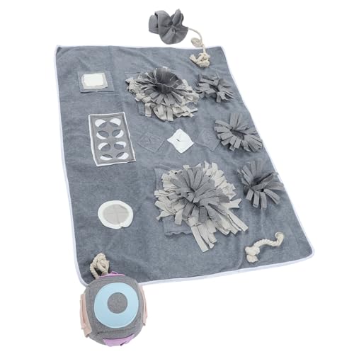 BESPORTBLE 1stk Pet Sniffing Pad Beißspielzeug Für Welpen Schnupfschale Katze Schnüffeldecke Nasenarbeitsmatte Für Hunde Puzzle-Spielzeug Kauspielzeug Für Welpen Hundebedarf Polarfleece Grey von BESPORTBLE