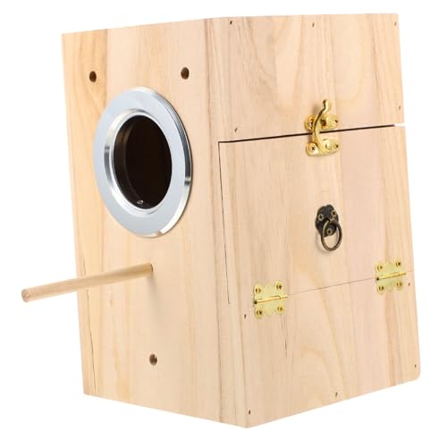 BESPORTBLE 1stk Vogelzuchtbox Vogel Voliere Vogelnisthalter Vogelvolierenkäfig Finkenvogelhaus Vogelhauskäfig Vogelnest Volierenkäfig Im Freien Vogel? ? ?? Vogelnisthaus Beige Hölzern von BESPORTBLE