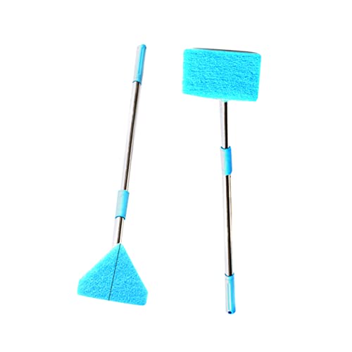 BESPORTBLE 2 Pcs Schrubber mit langem Griff dehnungsstab ausfahrbarer stab Sponge Pinsel Rutschfester greifdorn Fisch Tank Netz Aquarium-Set schrubben Schwammreiniger. Reinigungsbürste Blue von BESPORTBLE