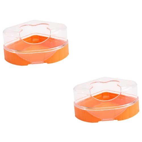 BESPORTBLE 2 STK Hamster Badezimmer Toilette Hamster Töpfchen Hamsterhaus Hamsterkäfig Hamsterzubehör Hamster klo Hamster gehege Hamster Badehaus entzückendes Hamsterbadebecken Plastik Orange von BESPORTBLE