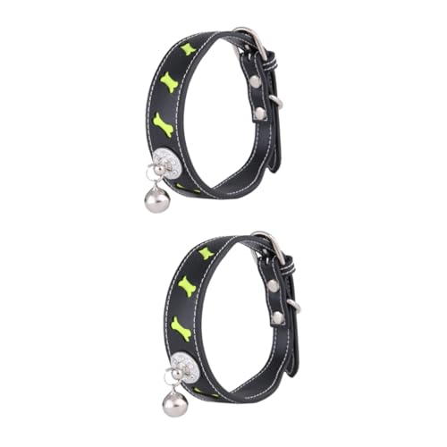 BESPORTBLE 2 STK Hundehalsband kleine PU-Halsband für Hunde Fliege Haustierkrawatten Kragen cutermesserser Verstellbarer Schultergurt Haustier-Halskette Haustierhalsband mit Glocke von BESPORTBLE