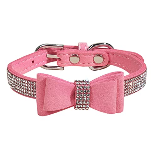 BESPORTBLE 2 Sätze Diamanthalsband Für Haustiere Militärisches Hundehalsband Kleines Hundehalsband Haustier Halstuch Welpe Halskrawatte Verstellbares Haustierhalsband Kragen Rosa Mikrofaser von BESPORTBLE