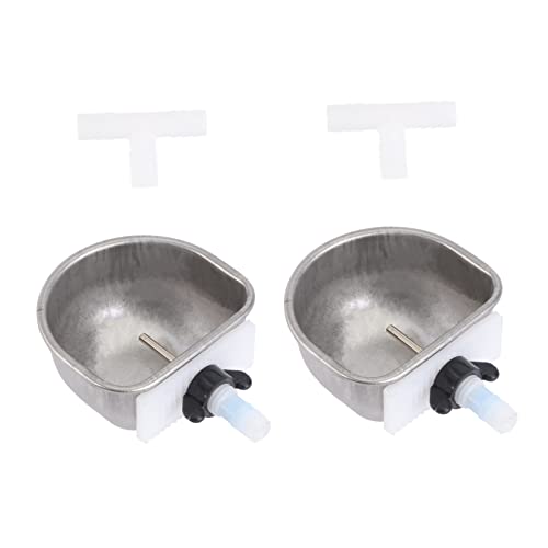 BESPORTBLE 2 Sätze Kaninchen-wasserbrunnen Hasenwasser Kaninchenfutter Für Futternapf Wasserspender Für Hühner Fuchs Wasserflasche Meerschweinchen Wasserflaschen Coop Rostfreier Stahl Silver von BESPORTBLE