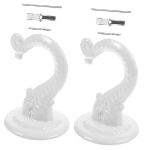 BESPORTBLE 2 Sätze deckenbefestigung Decken Halterung Coat Hooks kleiderbügel baddekorationen unter Regalhaken Wandknebelhaken Faltbare deckenhaken aus Metall Wandhaken Zinklegierung Weiß von BESPORTBLE